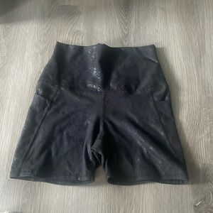 Black Biker Shorts - subtle snake skin print - comfortable